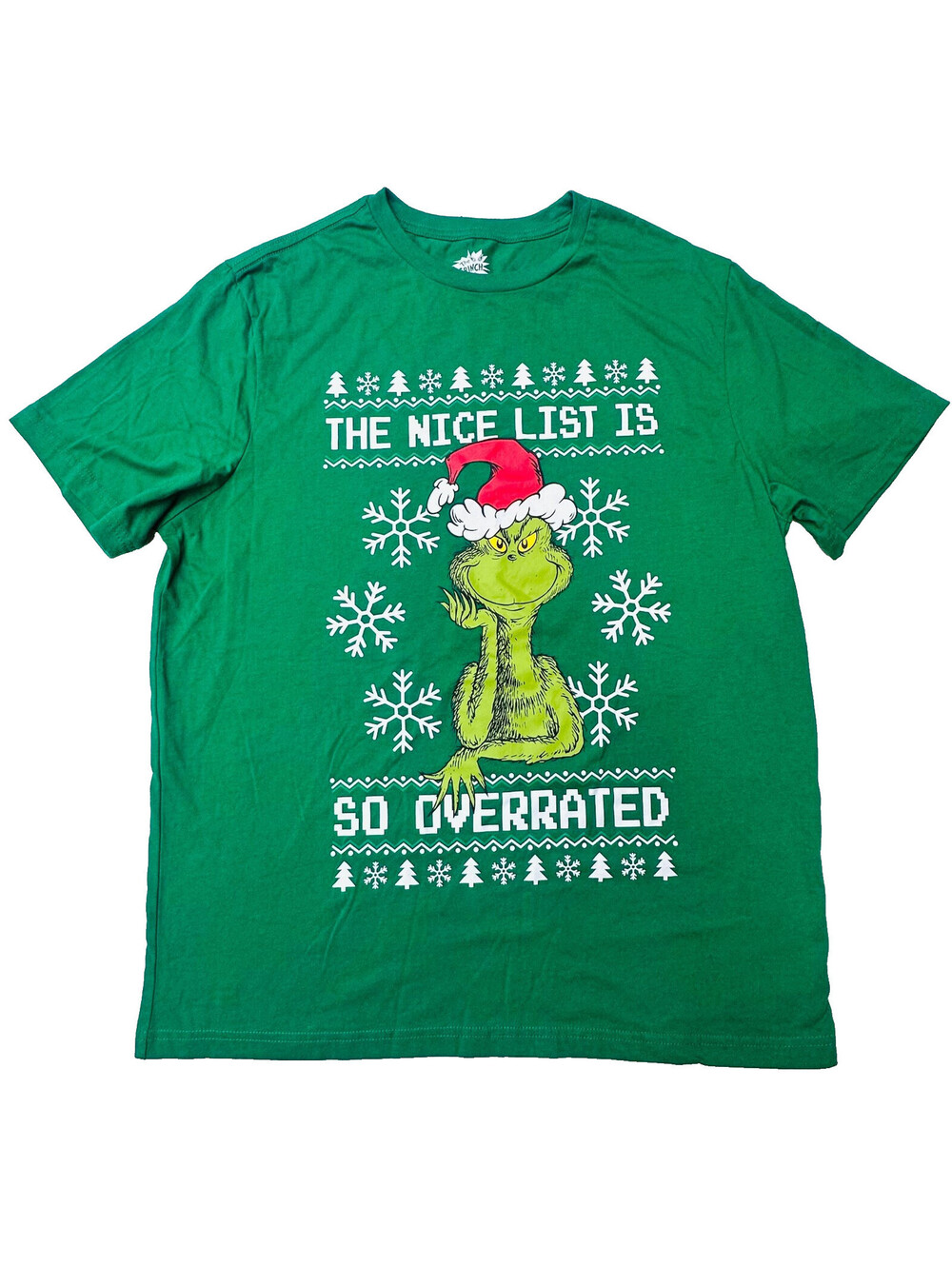 Dr. Seuss The Grinch The Nice List is So Overrated Green T-Shirt XL